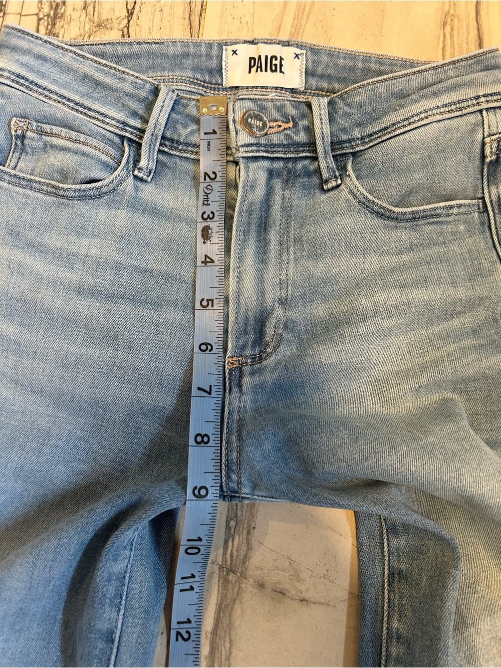 PAIGE Genevieve Flare Bootcut Light Blue Stretch Jeans - Picture 13 of 14